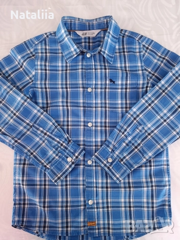 Детска риза H&M с дълъг ръкав – 128 см / 7–8 г, снимка 2 - Детски ризи - 52828360