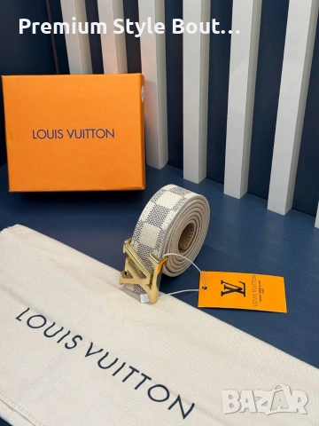 Колани Louis Vuitton от естествена кожа в кутия 3см, снимка 3 - Колани - 53933837