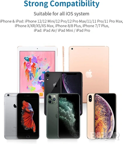 Lightning към 3.5 мм Аудио Адаптер за iPhone с вграден DAC Чип за Hi-Fi звук, снимка 17 - Apple iPhone - 54363566