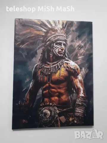 нова картина платно на дървена рамка с индианец 