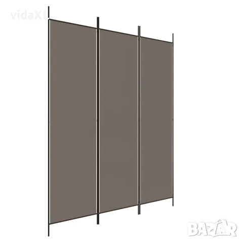 vidaXL Параван за стая, 3 панела, антрацит, 150x220 cм, текстил
