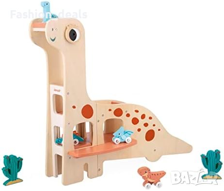 Нова детска дървена играчка Janod J05835 динозавър за бутане Подарък дете Коледa, снимка 8 - Други - 42450999