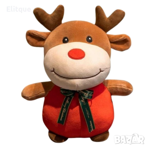 Коледна плюшена играчка 25см – Дядо Коледа или Еленче, снимка 5 - Плюшени играчки - 52786866