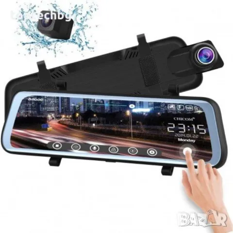 Видеорегистратор огледало с две камери DVR 9.66 inch FULL HD, снимка 4 - Аксесоари и консумативи - 33144720