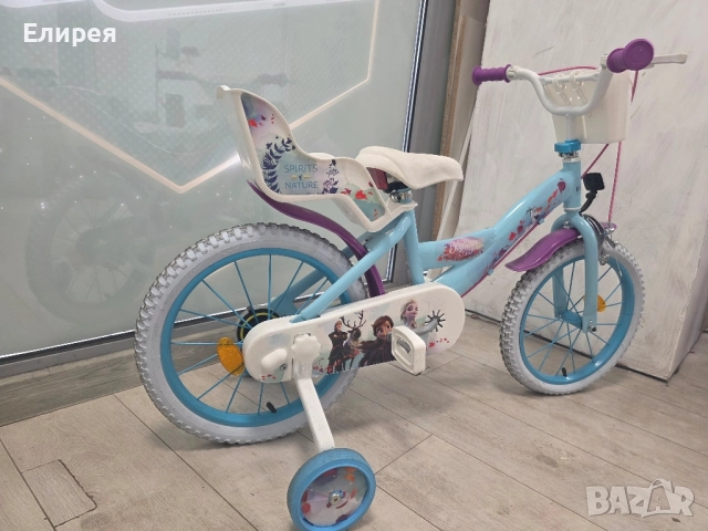 Колело / Детски велосипед, Замръзнало кралство, с помощни колела, 14 инча, снимка 3 - Велосипеди - 52281424