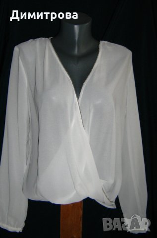 Елегантна бяла блуза, снимка 1 - Ризи - 30364734
