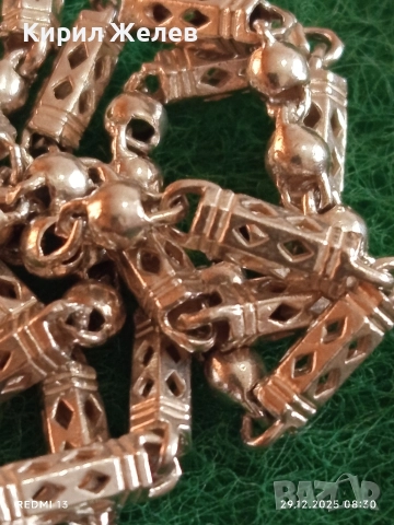 Винтидж сребърен ланец плетка тип БАРЕЛ елегантен стилен дизайн 20972, снимка 3 - Колиета, медальони, синджири - 52924875