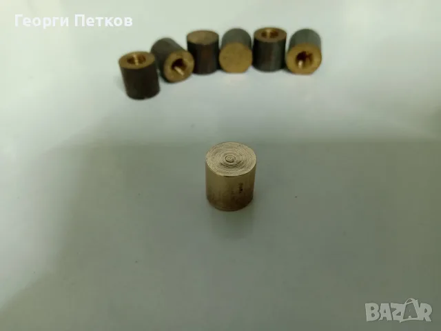 Декоративно месингово "цилиндърче" ф10х10 мм., снимка 2 - Други - 55710940