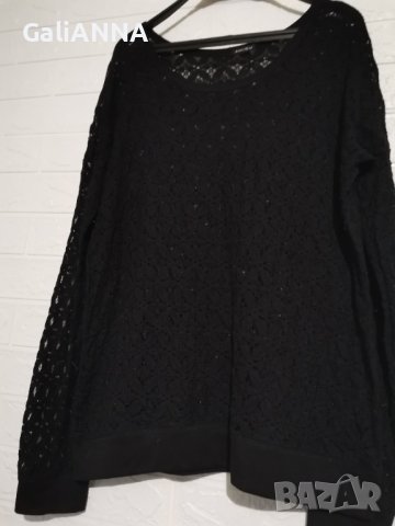 ДАНТЕЛЕНА ЧЕРНА БЛУЗА РАЗМЕР 2XL-3XL, снимка 2 - Туники - 38505332