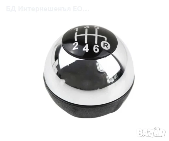Топка за скоростен лост, Fiat 500 Abarth, Хром, Черен, 6 скорости,