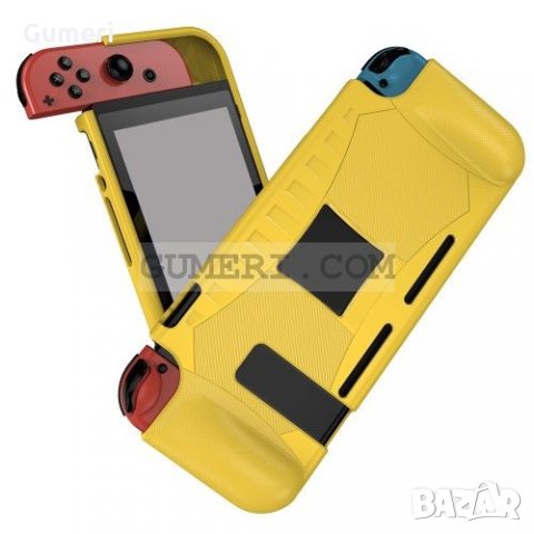 Nintendo Switch - Противоударен Силиконов Гръб - Жълт
