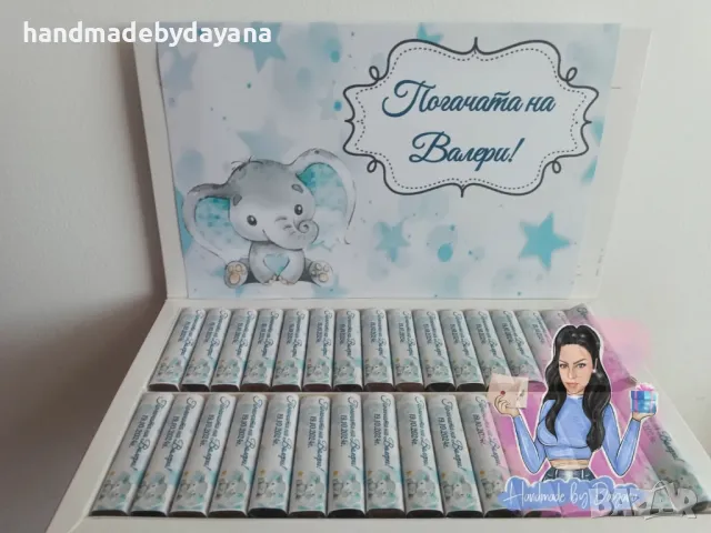 Украса за бебешка погача '' Слонче '' Розово или синьо , снимка 2 - Декорация - 48647064