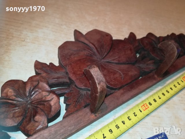 Закачалка стенна със цветя дърворезба 3012201954, снимка 11 - Колекции - 31262703