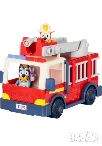 НАМАЛЕНА! Оригинална BLUEY Пожарна с 2 фигури /Блуи , снимка 7 - Коли, камиони, мотори, писти - 53379016