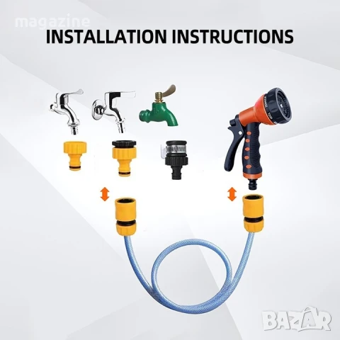 накрайник пръскалка за градински маркуч половина система. , снимка 4 - Напояване - 51006561