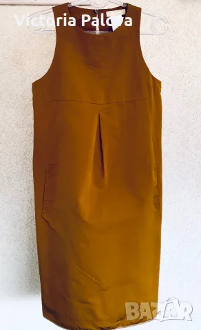 Оригинална луксозна маркова рокля 'S Max Mara - цвят горчица (Размер S/M)
