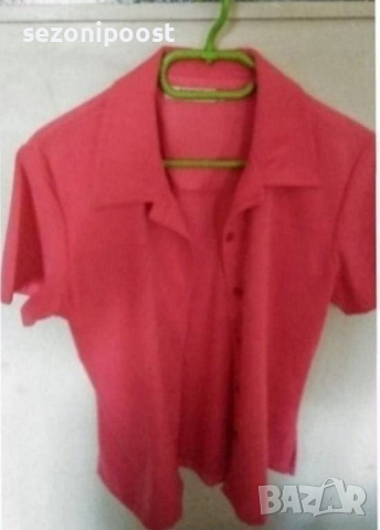 ❤️Дамска риза от спандекс в наситено розово-Страхотно качество!👌✨❤️👠❤️
