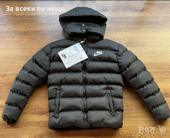 Мъжко черно зимно яке с бродирано лого Nike и махаща се качулка Код B344