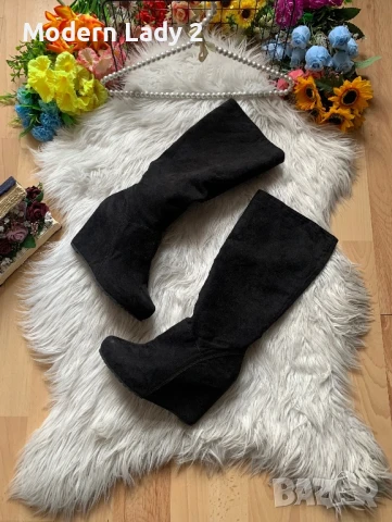 Велурени ботуши на платформа