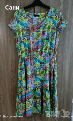 Маркова шарена миди рокля 👗, снимка 2 - Рокли - 50898368