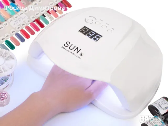 Професионална МОЩНА чисто нова ДВОЙНА UV лампа за маникюр 54W, снимка 2 - Педикюр и маникюр - 47865357