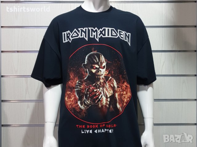 Нова мъжка тениска на музикалната група IRON MAIDEN -THE BOOK OF SOULS LIVE CHAPTER , снимка 1 - Тениски - 30648352