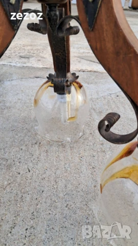 Абажур метал и дърво, снимка 2 - Лампи за таван - 50805473