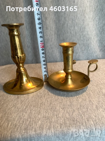  Красиви два свещника от месинг, снимка 3 - Антикварни и старинни предмети - 52868107