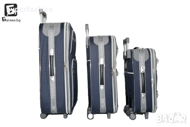 Текстилни куфари в три размера, шест цвята, голям, среден и малък КОД: Г3, снимка 7 - Куфари - 26675802