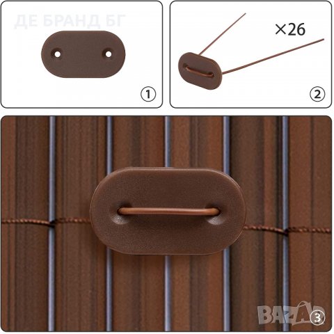 ПВЦ ограда тип „бамбук“ 100х300см BR103LB02, снимка 3 - Огради и мрежи - 35618115