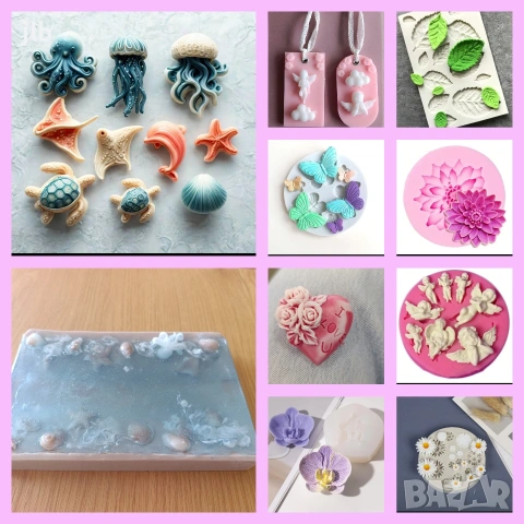 Силиконови молдове за свещи сапуни шоколад 