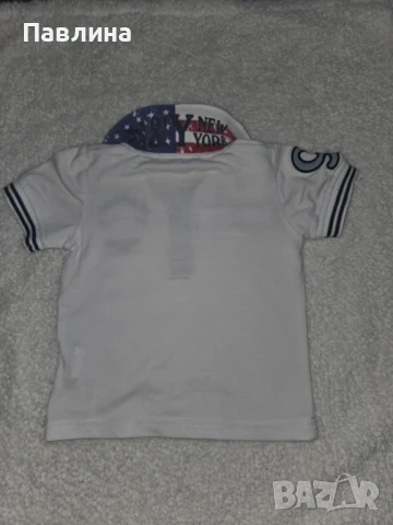 Лот от 4 Летни Тениски и 1 Гащеризонче - 9-12м, снимка 5 - Бебешки блузки - 51007802