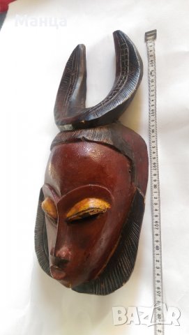 Африканска маска БАУЛЕ , снимка 2 - Антикварни и старинни предмети - 30806198