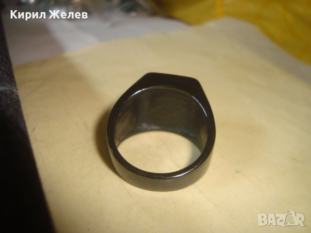 КРАСИВ СТОМАНЕН ПРЪСТЕН с ЧЕРЕН ФАСЕТ - КРИСТАЛ ЛАКИРАНА БЛАГОРОДНА НЕРЪЖДАЕМА СТОМАНА 26617, снимка 8 - Пръстени - 36410651