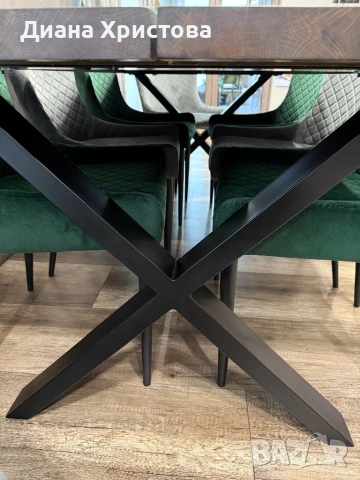 Трапезна маса с осем стола, снимка 3 - Маси - 53288419