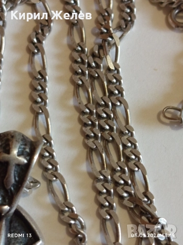 Сребърно колие с висулка кръст символ на духовна сила и закрила перфектно 18702, снимка 13 - Колиета, медальони, синджири - 52987066