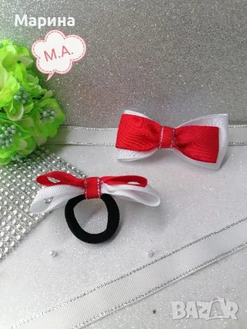 Панделка за коса в червено и бяло., снимка 8 - Аксесоари за коса - 49221860