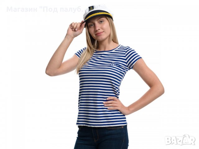 Дамски моряшки сет: тениска и капитанска шапка, снимка 10 - Тениски - 29975136