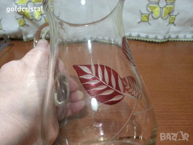 Стъклена кана, снимка 3 - Антикварни и старинни предмети - 44673644