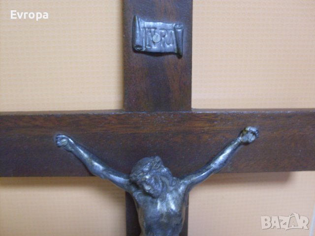 Дървен кръст- разпятие., снимка 3 - Антикварни и старинни предмети - 42526136
