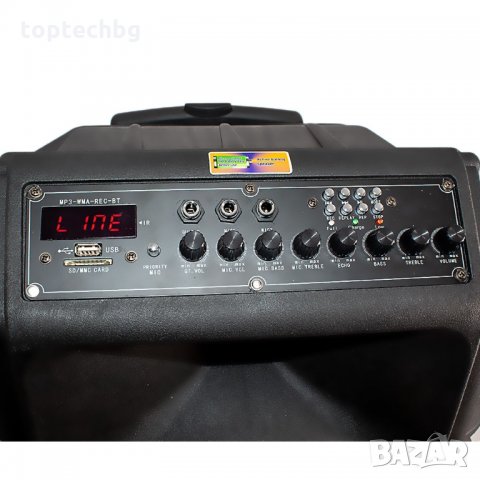 Активна караоке тонколона MBA SA-8900 15 инча с два безжични микрофона, снимка 2 - Тонколони - 35273193