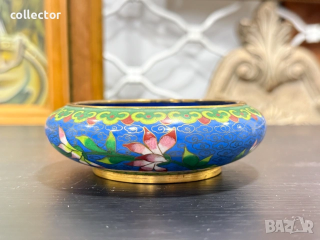 Китайска клуазонова купа / пепелник. №7993, снимка 5 - Антикварни и старинни предмети - 53944380