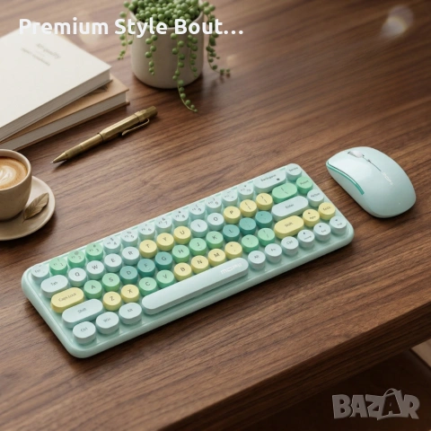 Комплект безжична клавиатура и мишка MOFII Bean, 2.4G - ергономичен дизайн и компактни размери, снимка 7 - Клавиатури и мишки - 54055464
