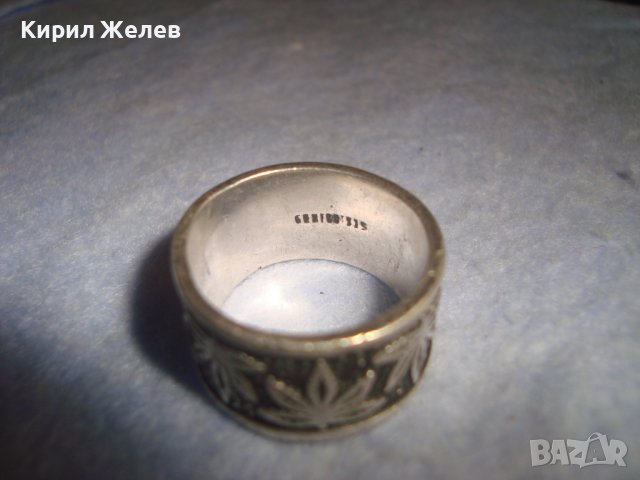 СТАР СРЕБЪРЕН МАРКОВ ПРЪСТЕН СРЕБРО 925 с ФЛОРАЛНИ НИЕЛО МОТИВИ Тип ХАЛКА 28749, снимка 7 - Пръстени - 37300592