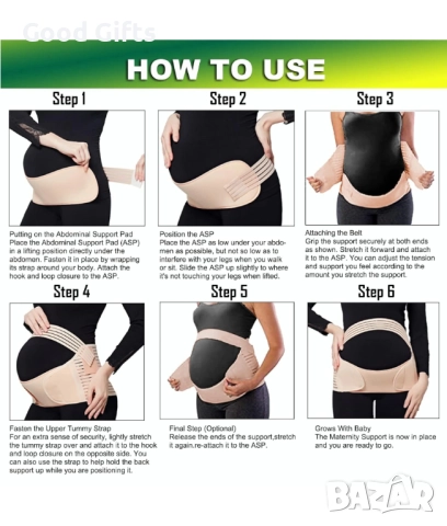 Ортопедичен колан за бременни Jingba – облекчение за кръста и корема, снимка 5 - Други - 51772143