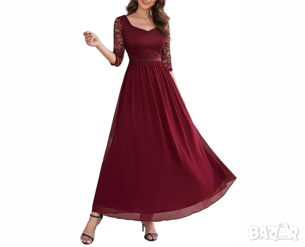 Елегантна дамска рокля Wedtrend, размер L, дълга дантелена рокля