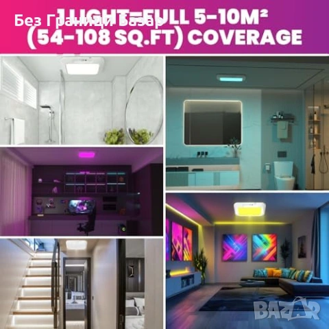 Нова Акумулаторна LED лампа със сензор за движение и дистанционно 4000mAh RGB светлина, снимка 7 - Лед осветление - 54191714