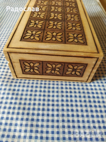 стара пирографирана кутия , снимка 7 - Декорация за дома - 51754813