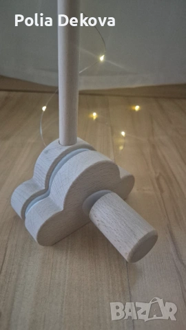 Универслана дървена стойка за въртележка за бебешко легло, снимка 2 - Кошарки - 53074785