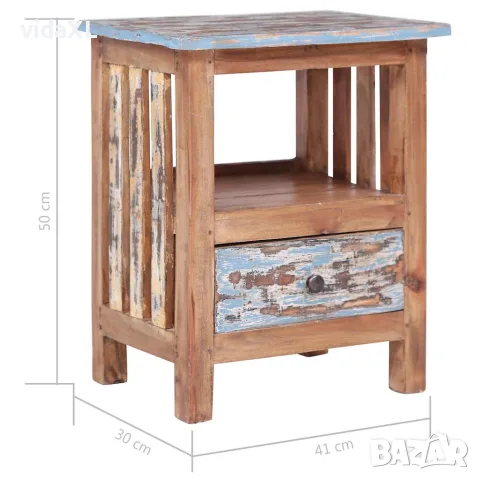 vidaXL Нощно шкафче, 41x30x50 см, махагоново дърво масив, снимка 10 - Скринове - 56146545